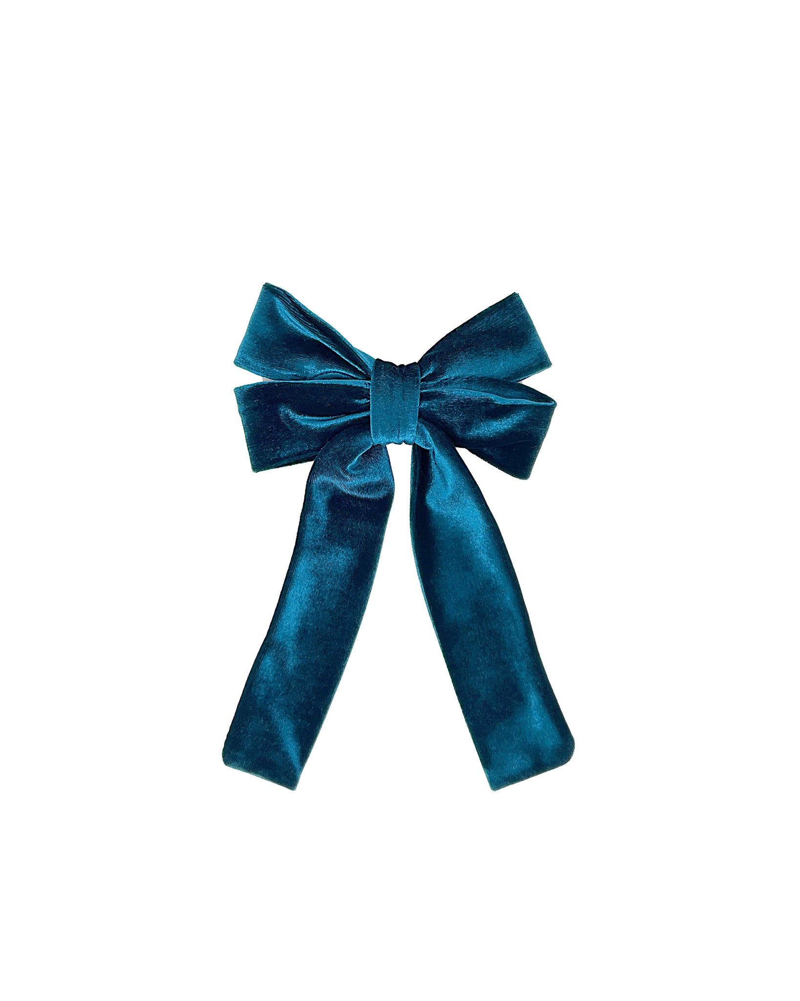 Octanium blue velvet double bow barrette