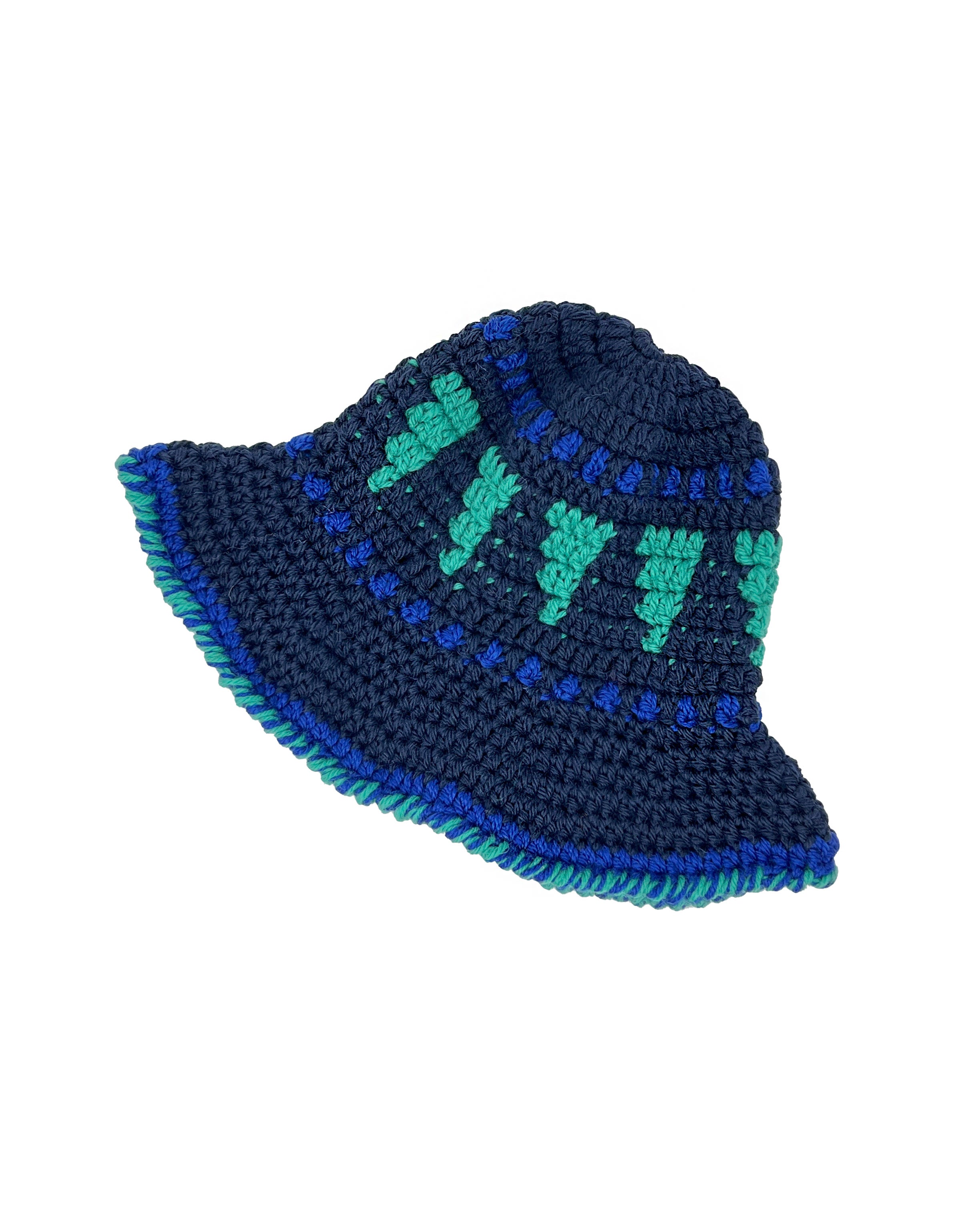 Handcrafted Kids Crochet Hat - Navy and Green Children main image 3