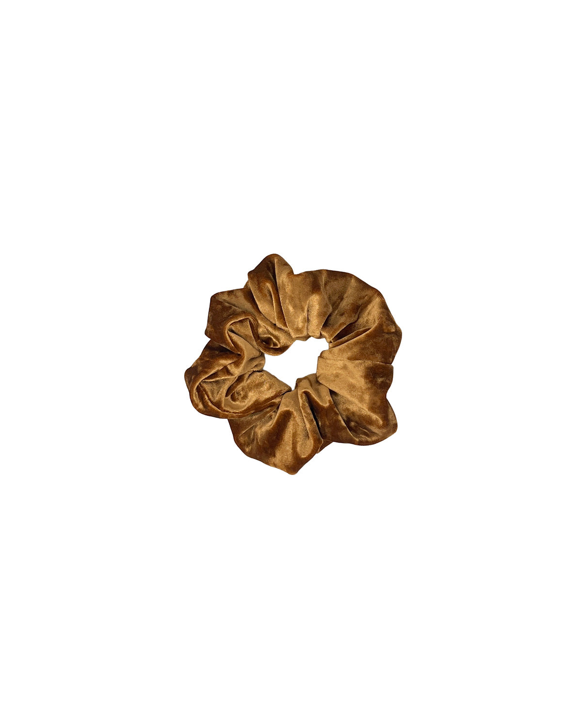 Camel velvet scrunchie