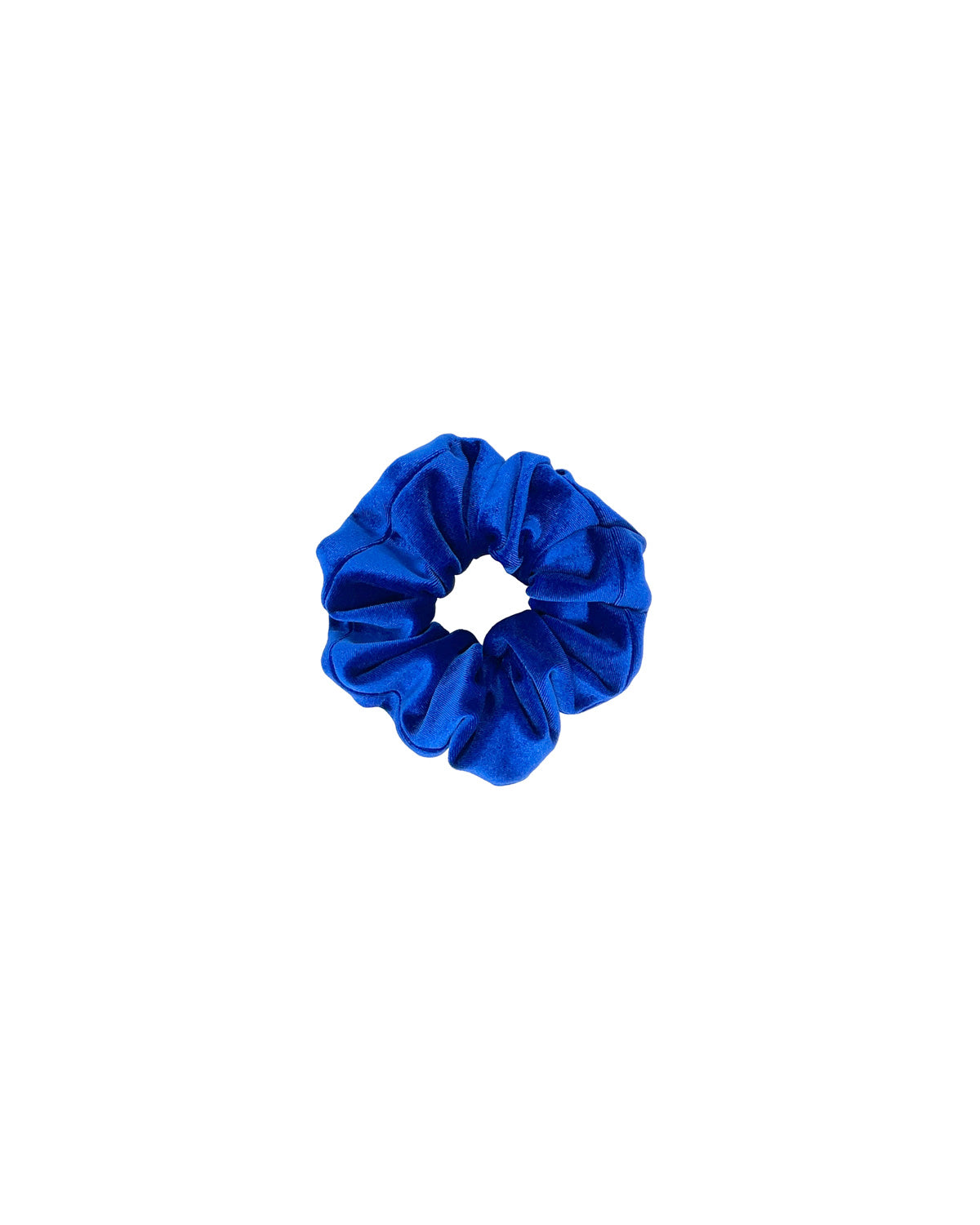 Electric blue velvet scrunchie