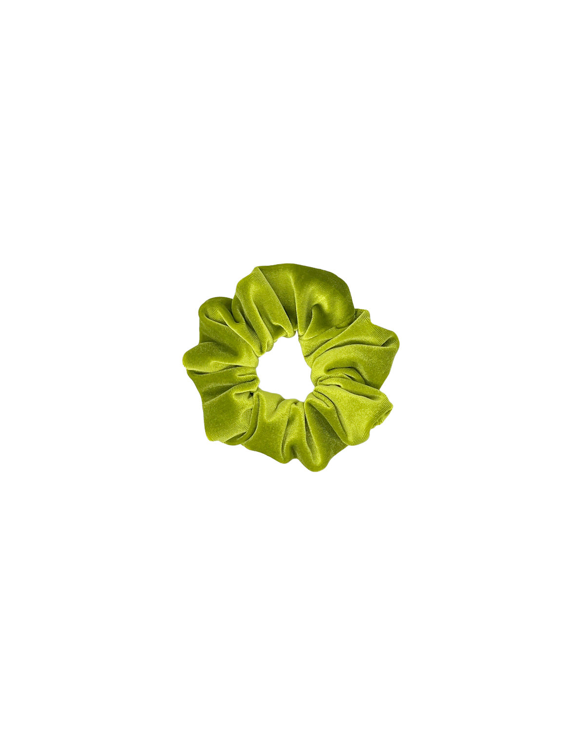 Lime green velvet scrunchie