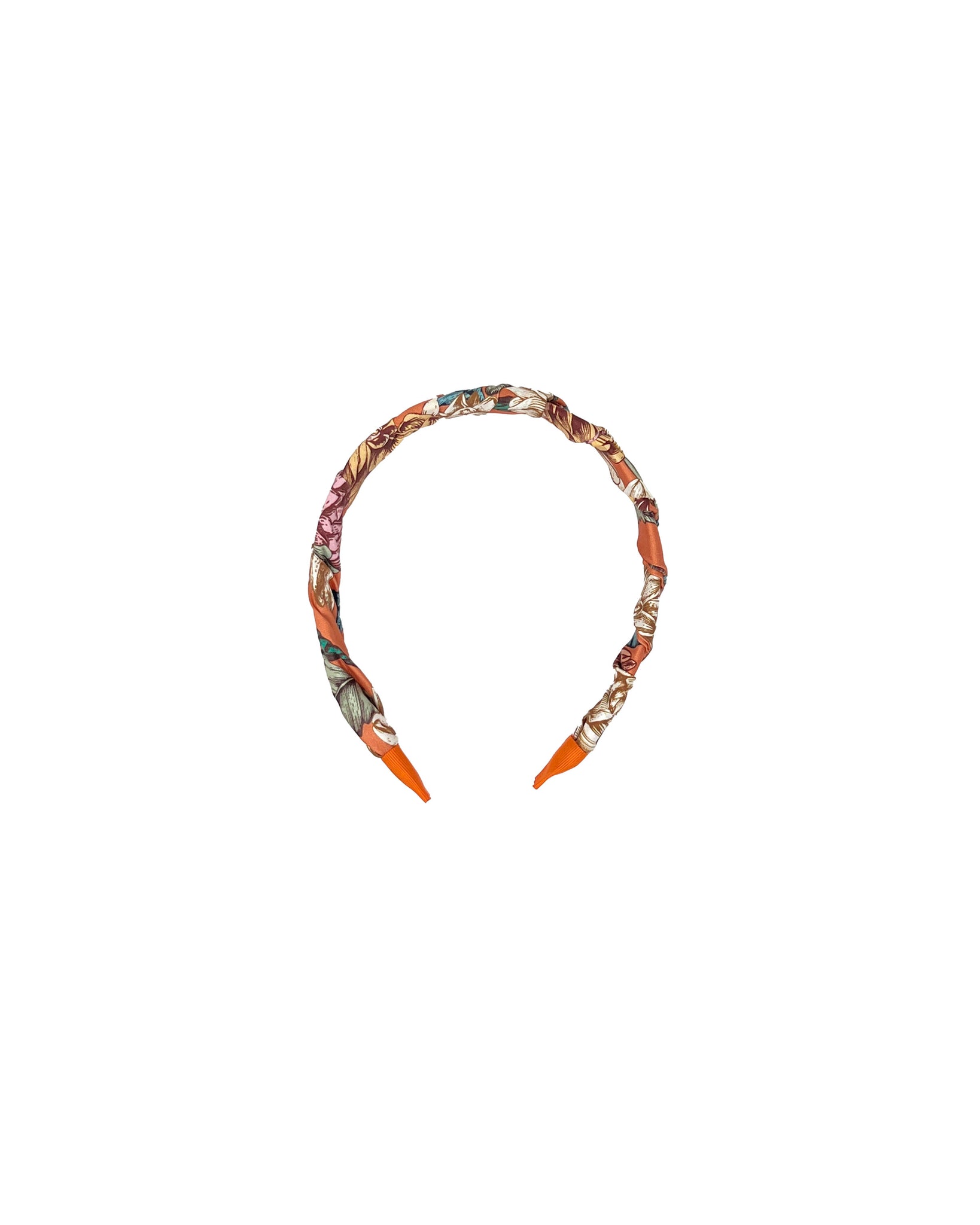 Orange flowers satin hairband