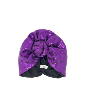 Purple sequins "Rachel" turban