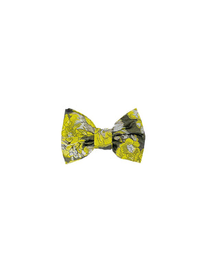 Yellow brocade bow barrette