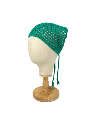 Emerald green crochet bandana