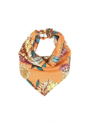bandana foulard arancio fantasia fiori