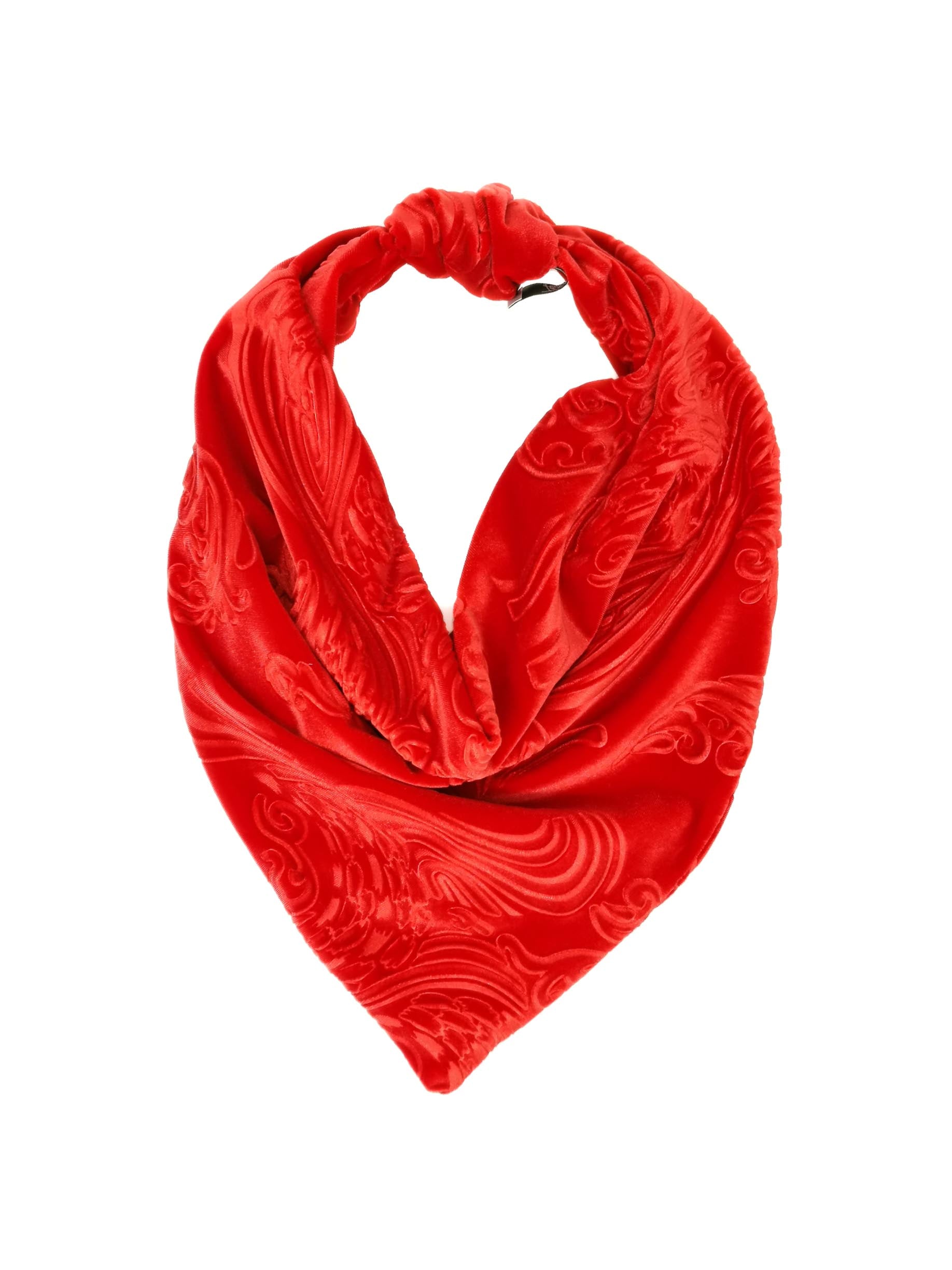 Bandana in velluto devoré rosso  Accessori fatti a mano Tétè – Tétè  Handmade Accessories