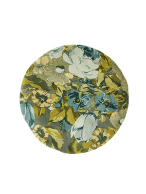 Light blue and green floral fancy beret