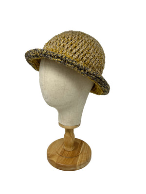 Beige shaded wool crochet bucket hat