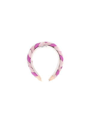 "Frida" powder pink jersey and lurex braided hairband