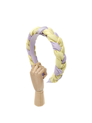 "Frida" yellow and lilac jersey braided hairband