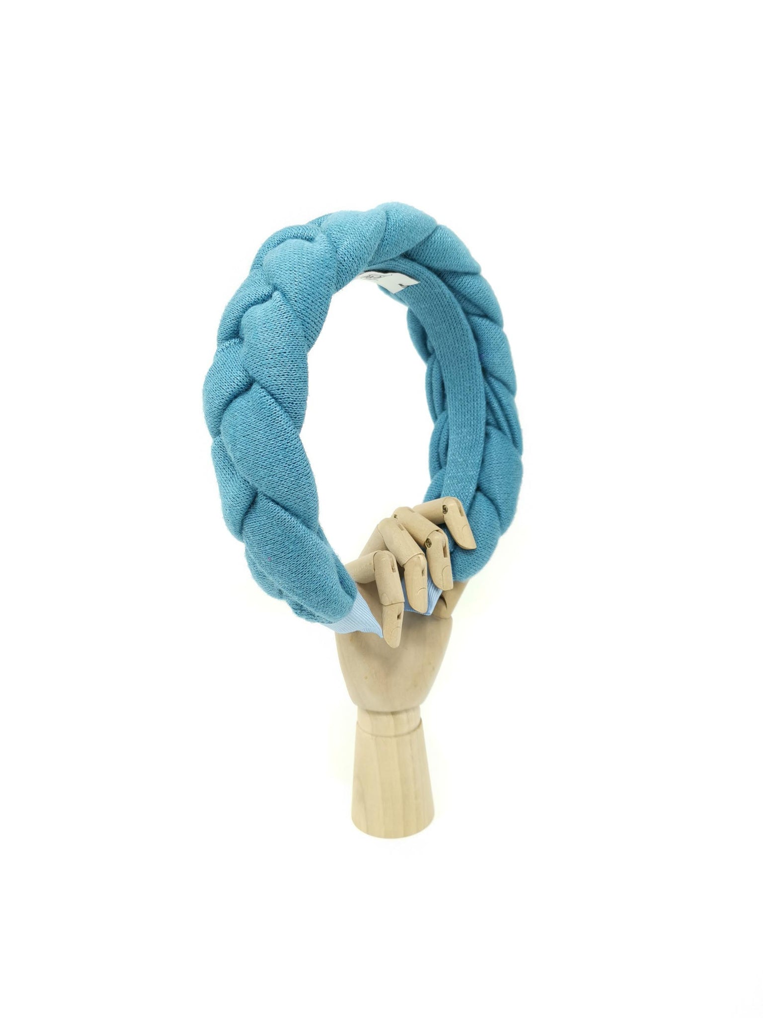 "Frida" light blue wool braided hairband