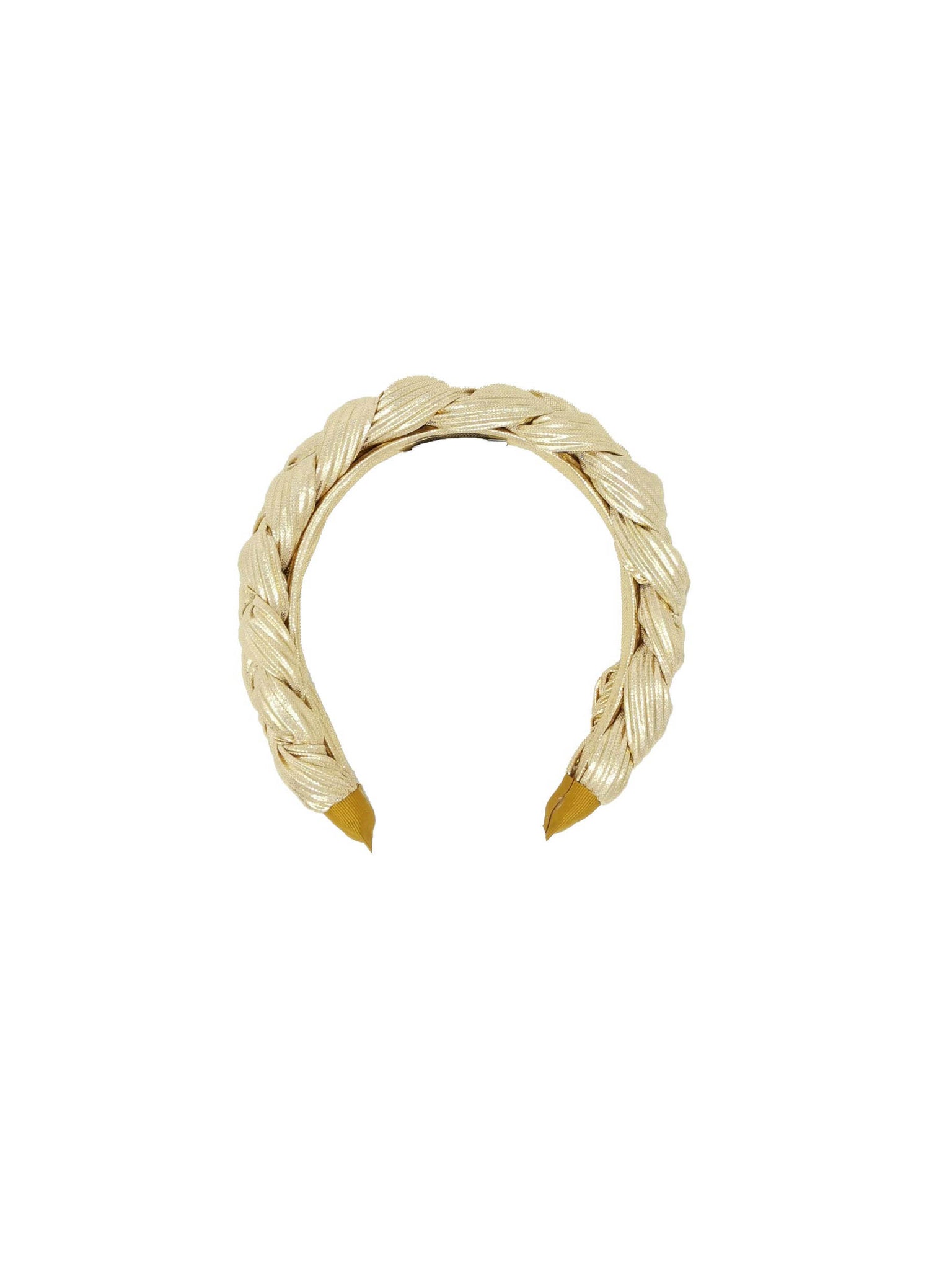 Frida headband in gold pleated fabric