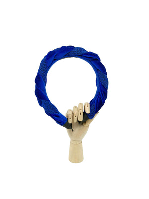 "Frida" eletric blu velvet and lurex braided hairband
