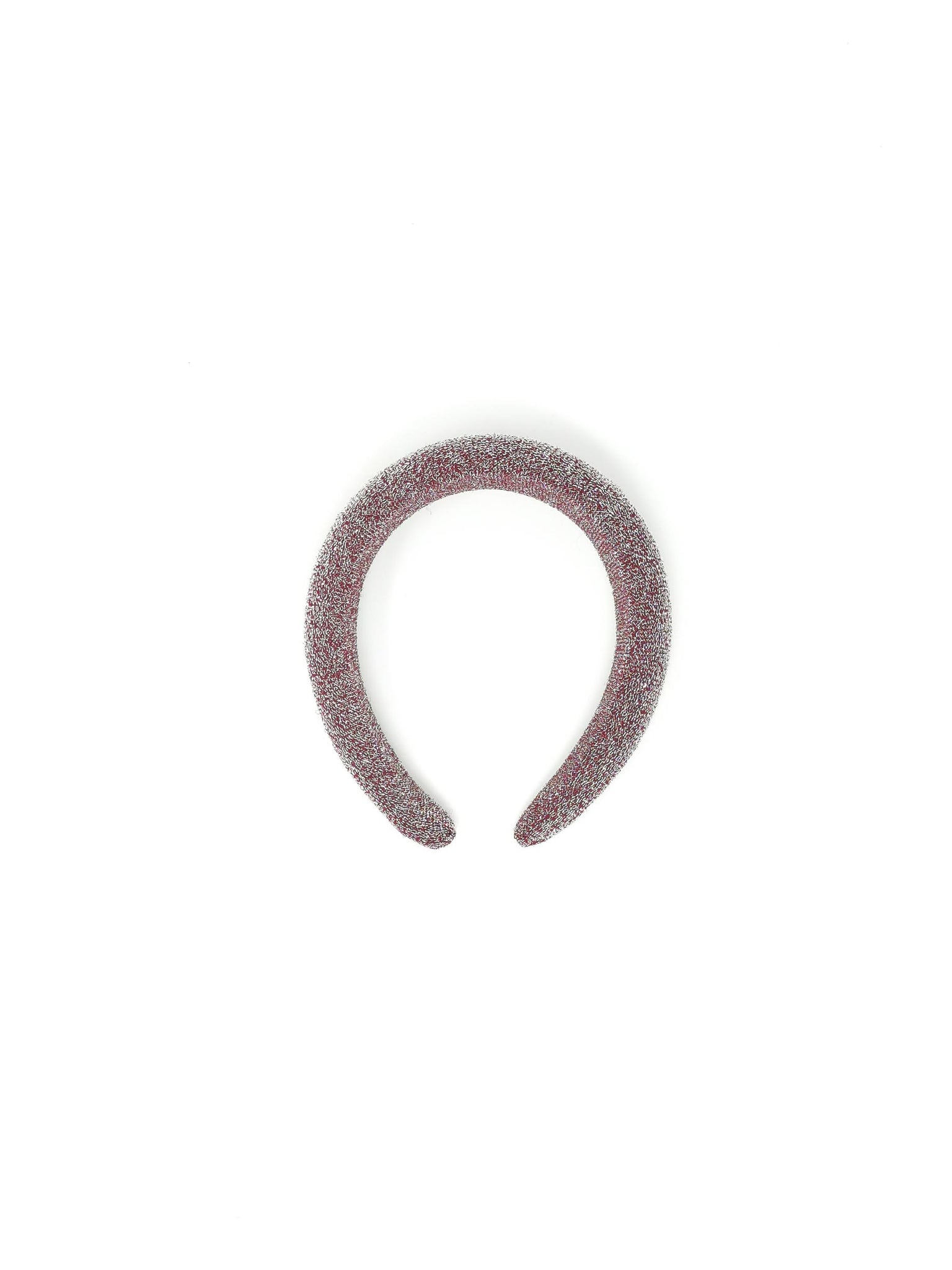 Burgundy and silver lurex padded hairband