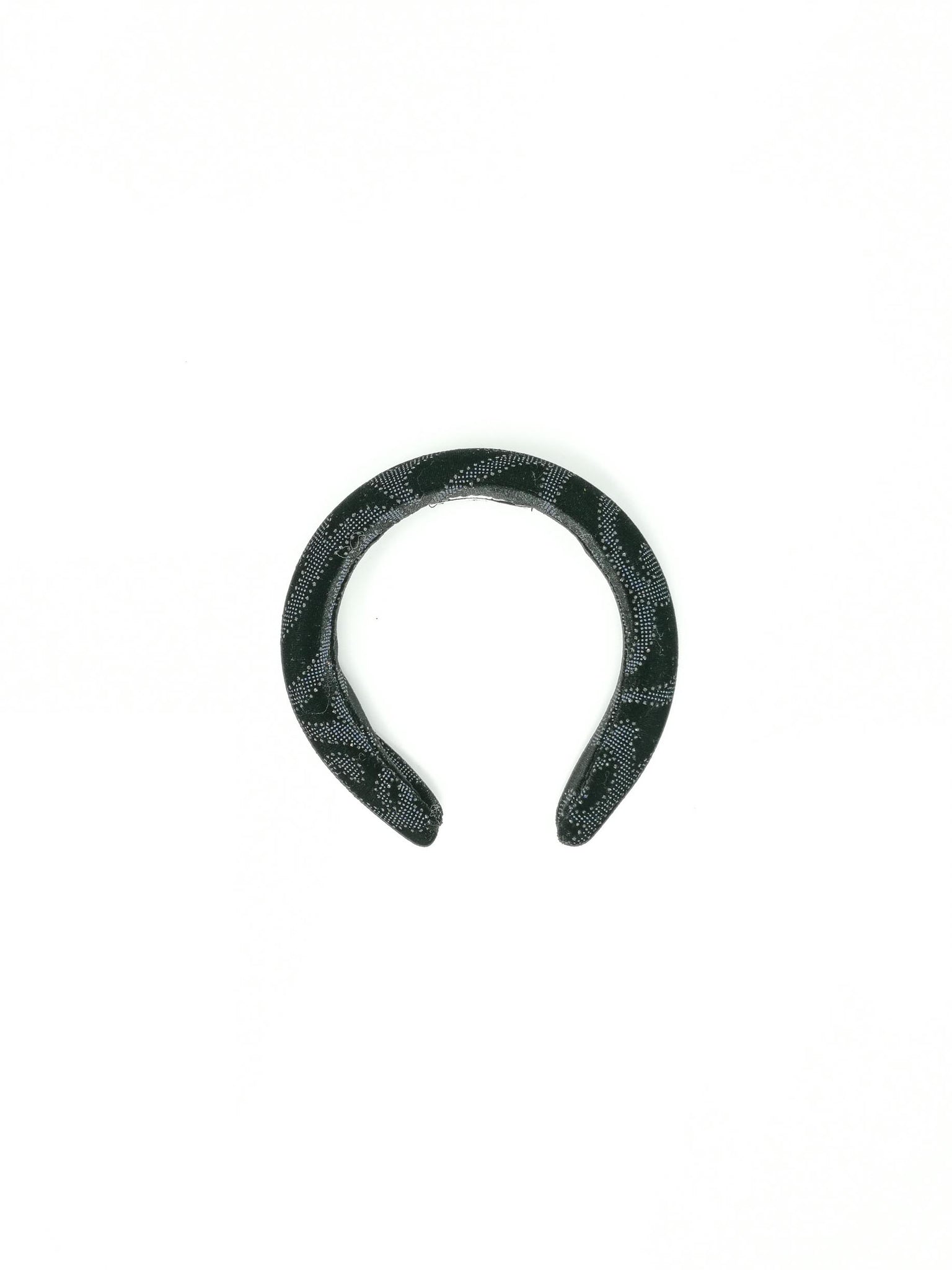 Black devoré velvet padded hairband with glitter