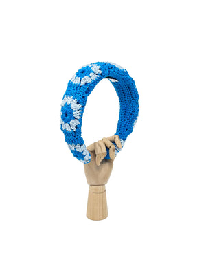 Blue and light blue crochet hairband