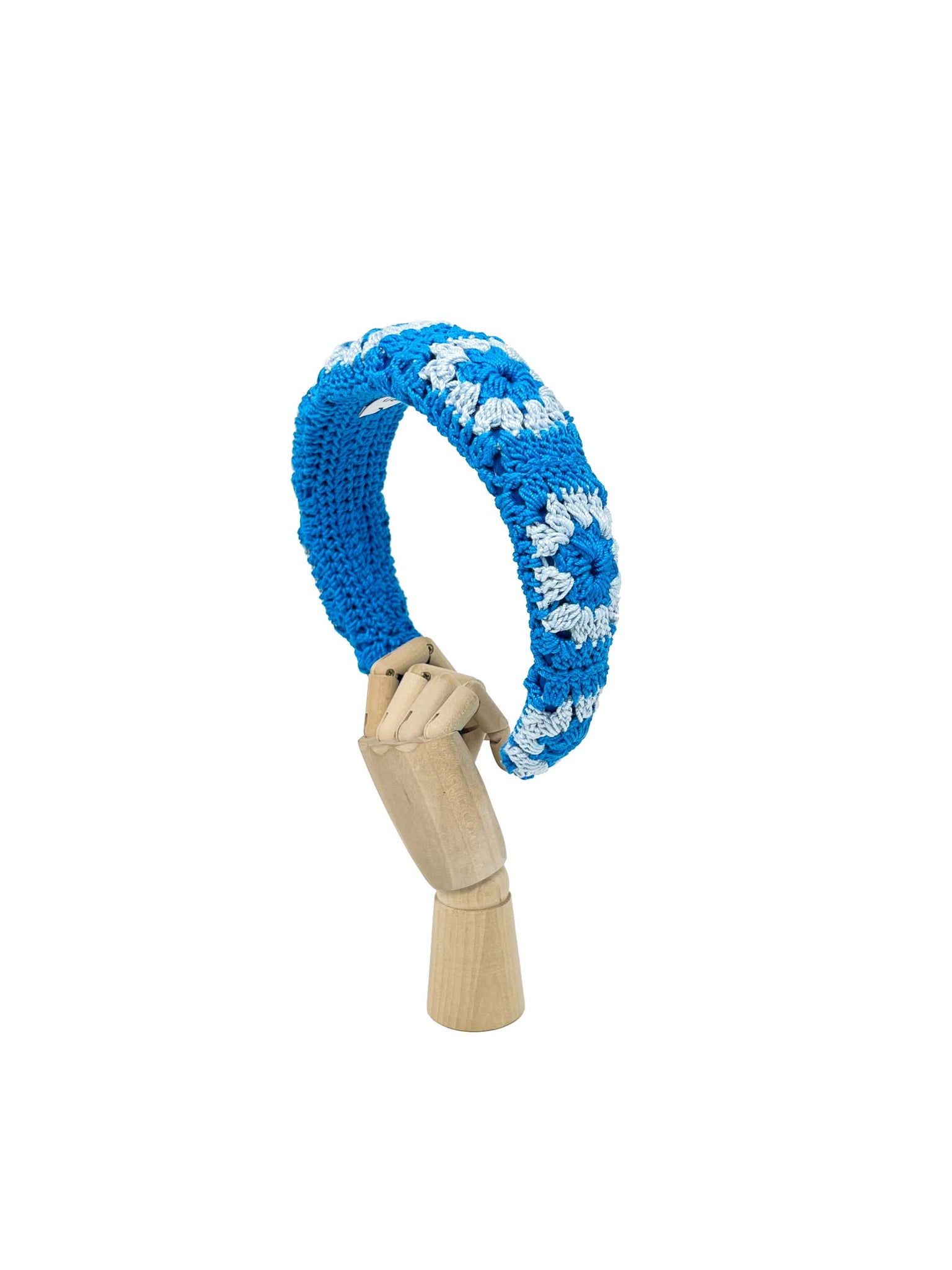 Blue and light blue crochet hairband