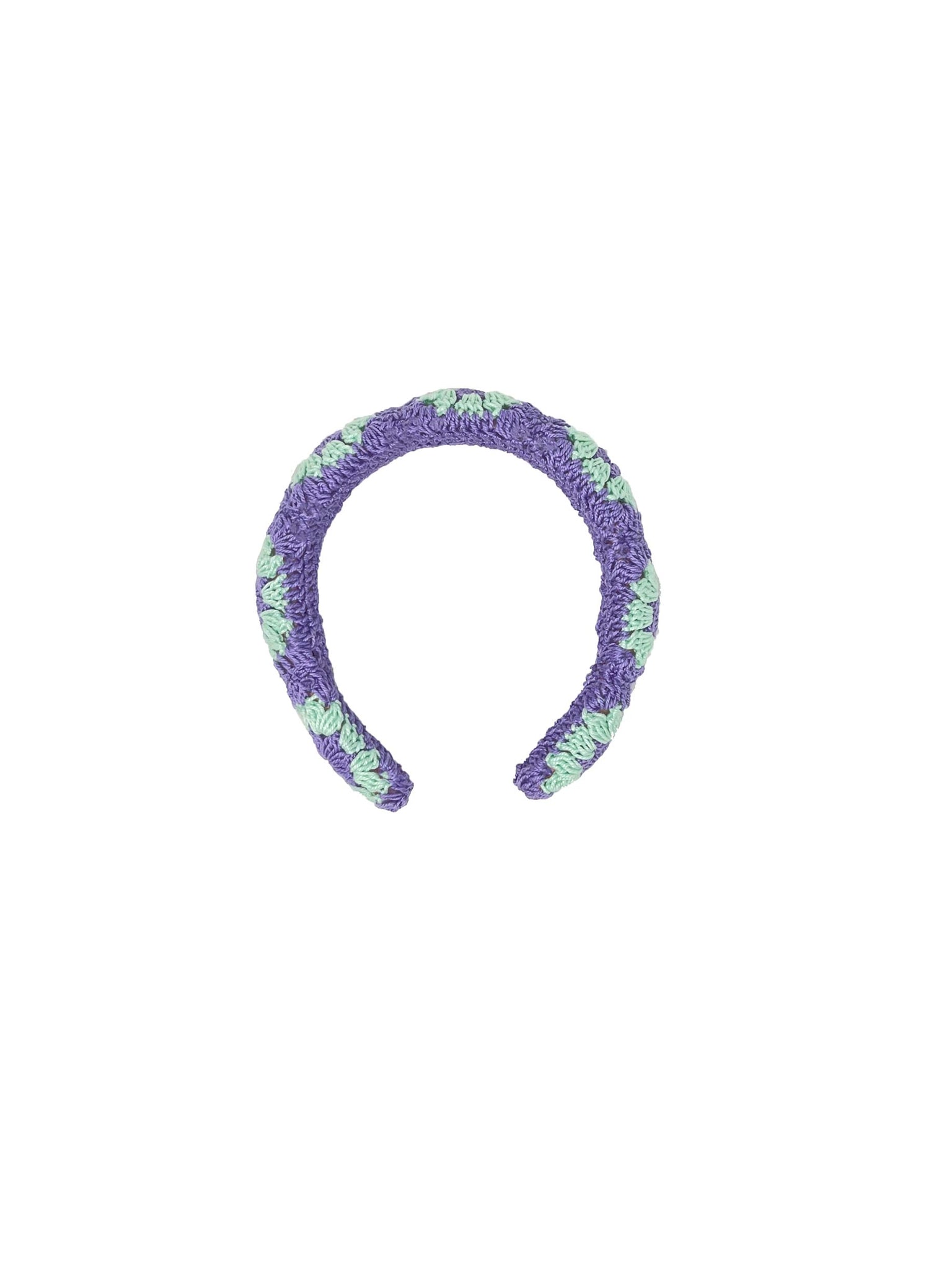 Lilac and green mint crochet padded hairband