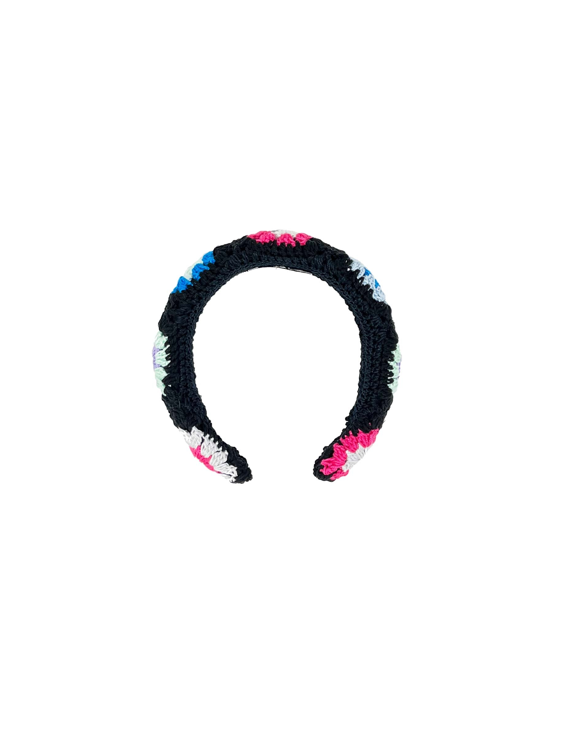 Black and multicoloured crochet hairband | Tétè Handmade 
