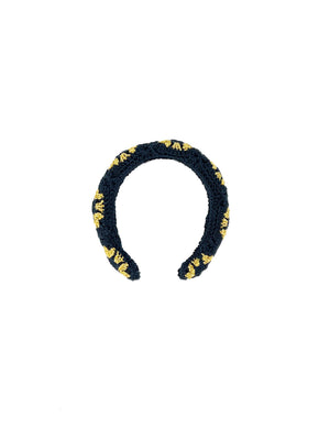 Black and lurex gold padded hairband