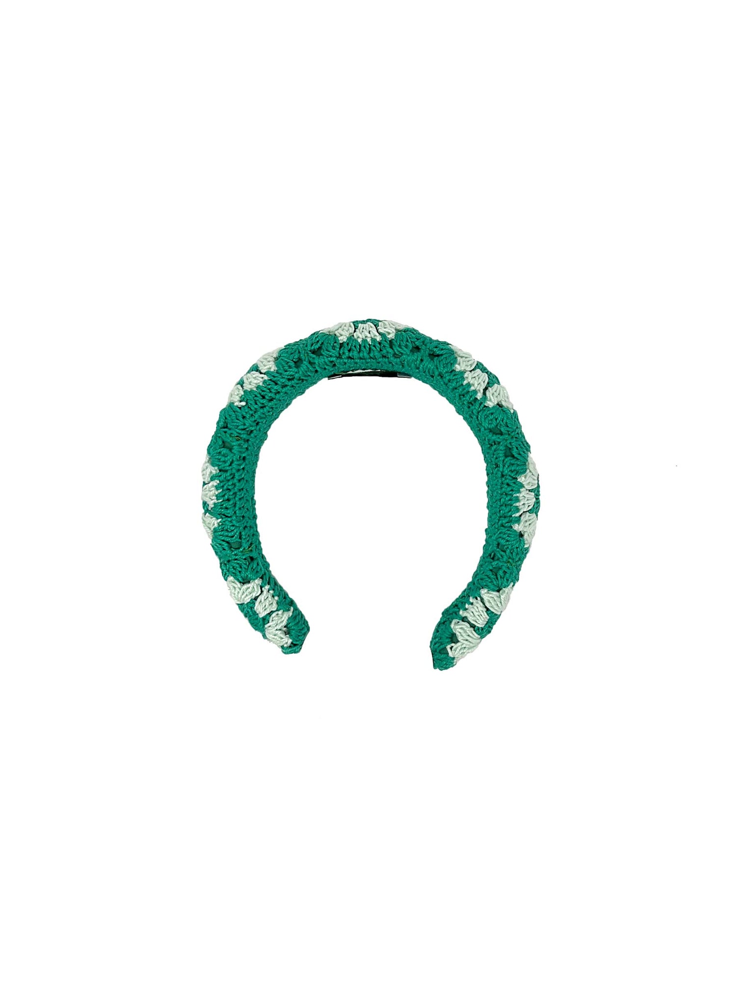 Emerald green and green mint crochet padded hairband