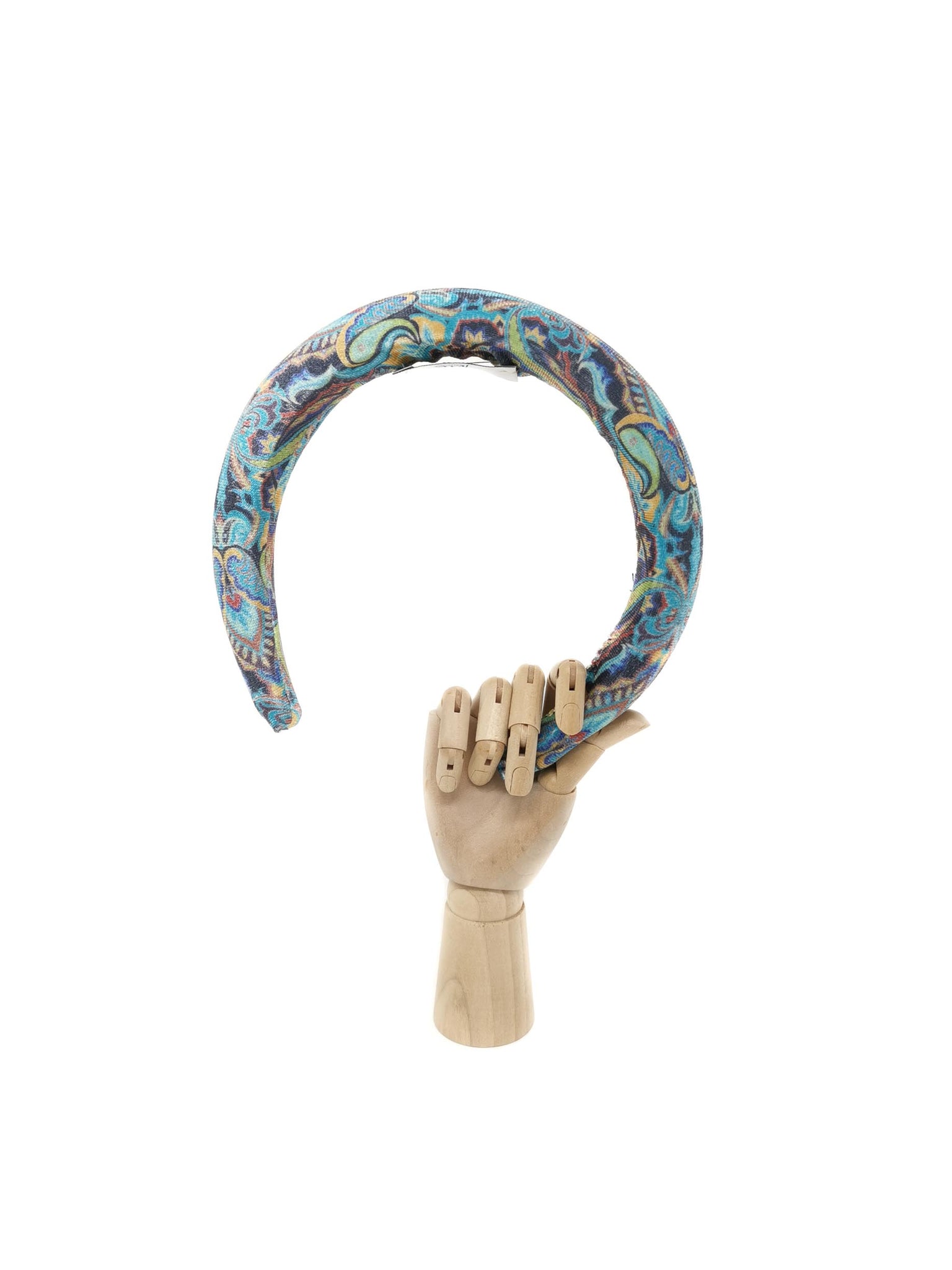 Green water multicolor paisley padded hairband
