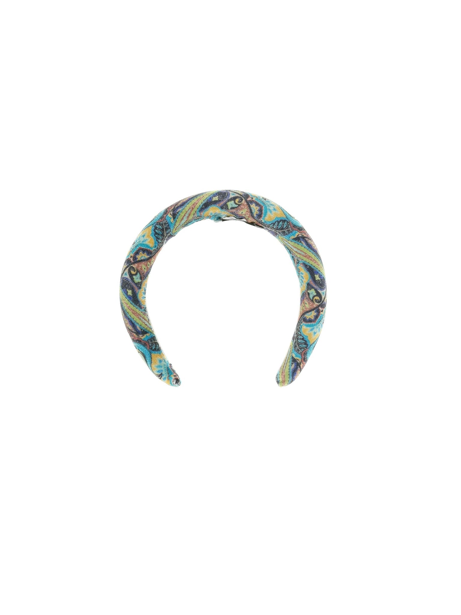 Green water multicolor paisley padded hairband