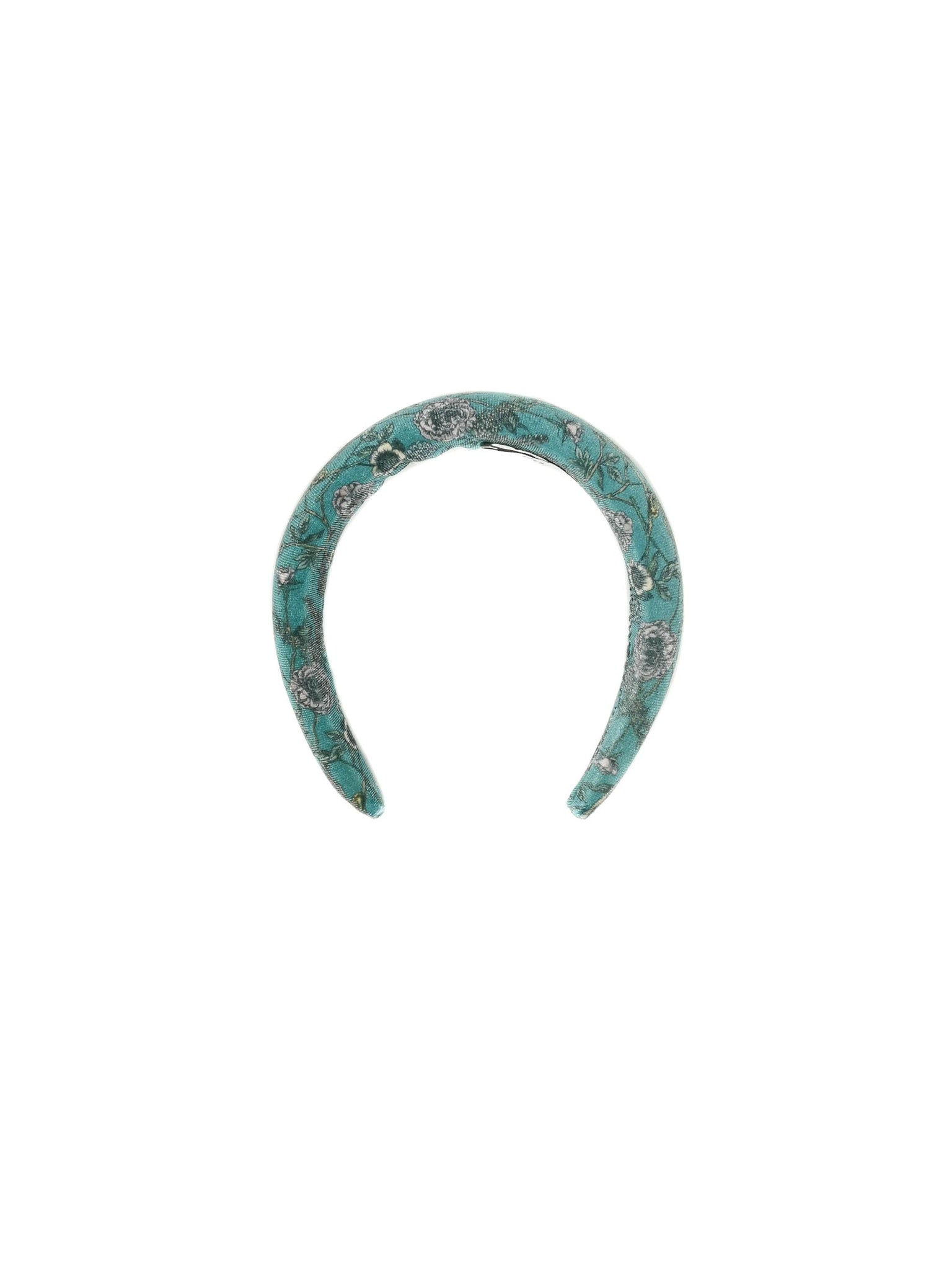 Padded velvet headband with bird pattern