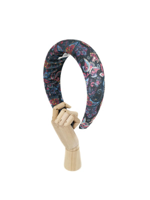 Black paisley patterned padded hairband