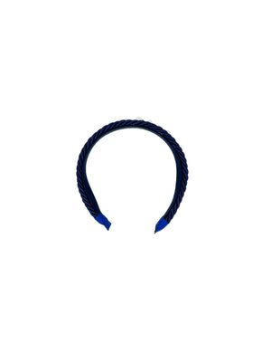 Midnight blue lanyard headband with pearls