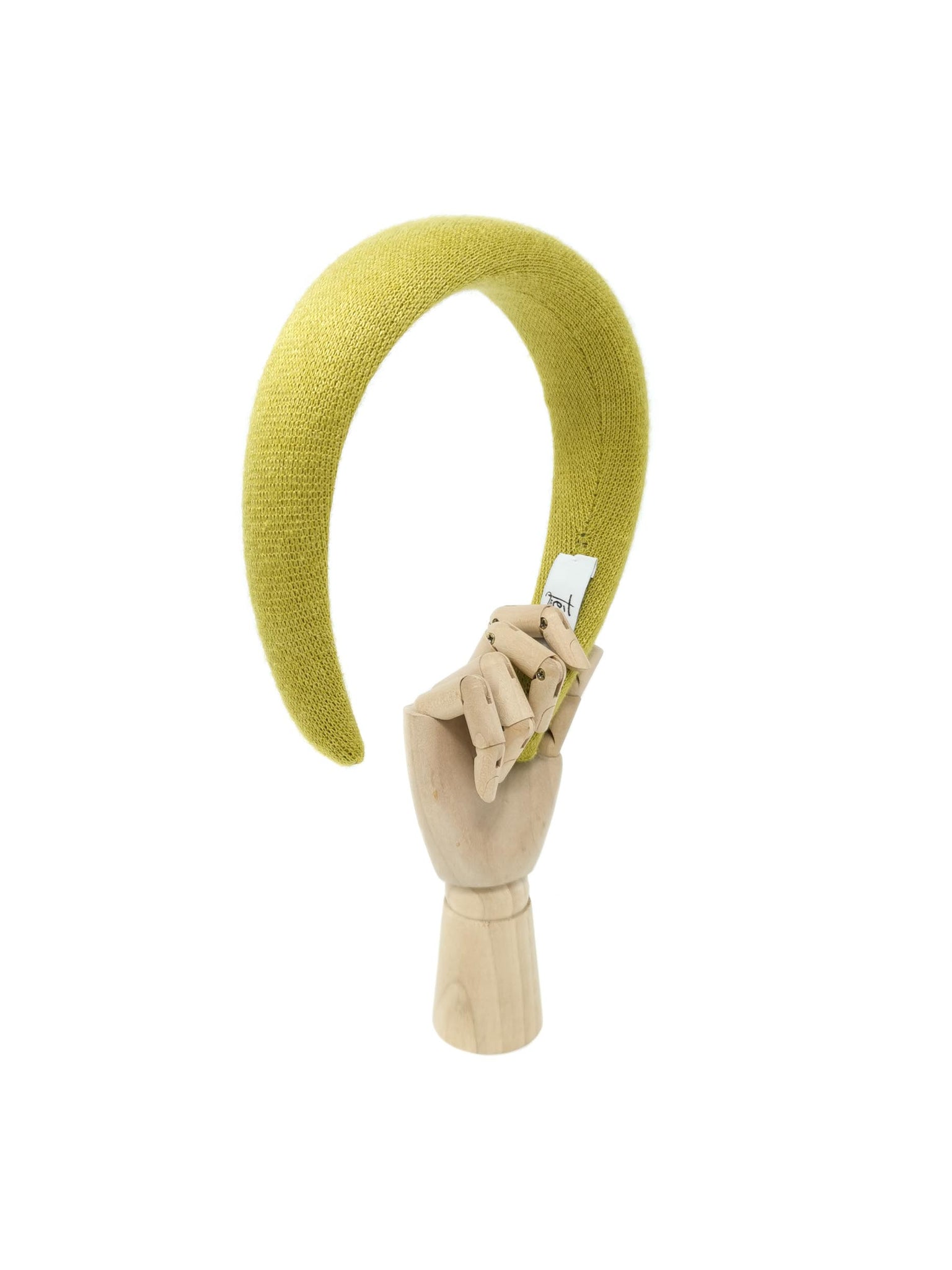 Lime green wool padded hairband