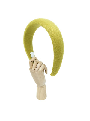 Lime green wool padded hairband