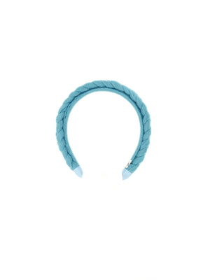 Light blue wool "mini Frida" braided hairband