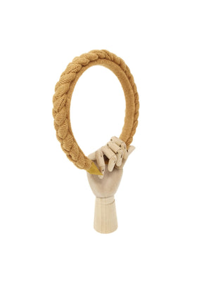 Beige wool "mini Frida" braided hairband