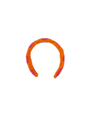 Orange and fuxia crochet hairband