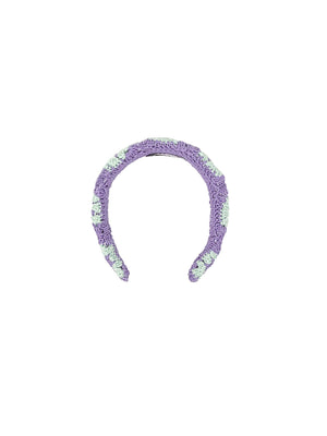 Lilac and green mint crochet hairband