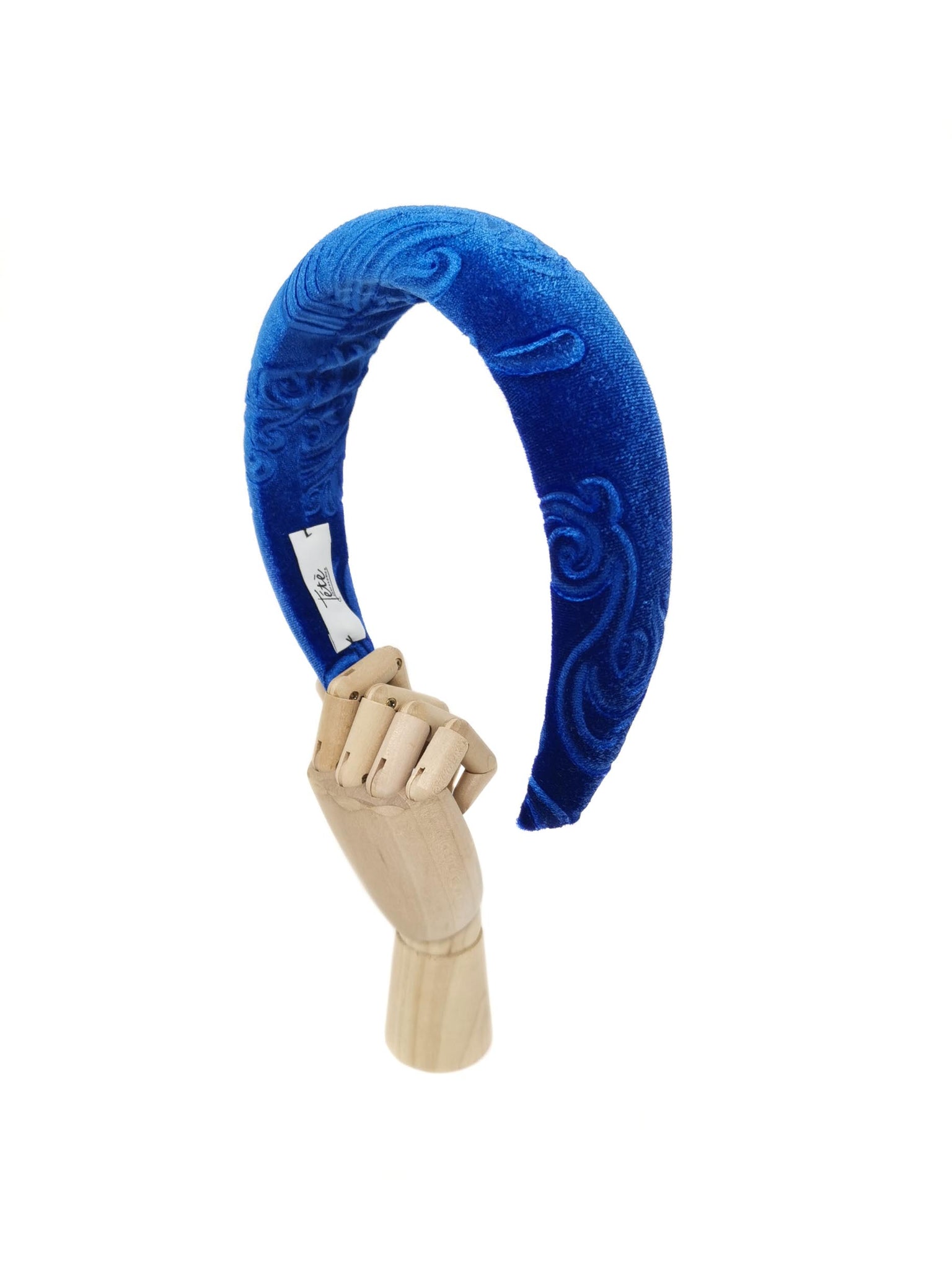 Electric blue devoré padded hairband