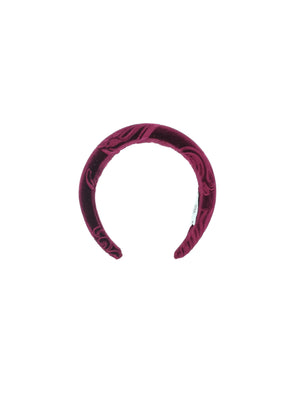 Burgundy devoré velvet padded hairband
