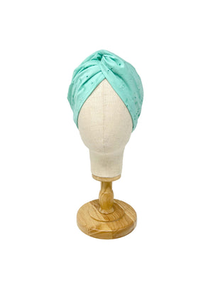 Mint green sangallo cotton headband