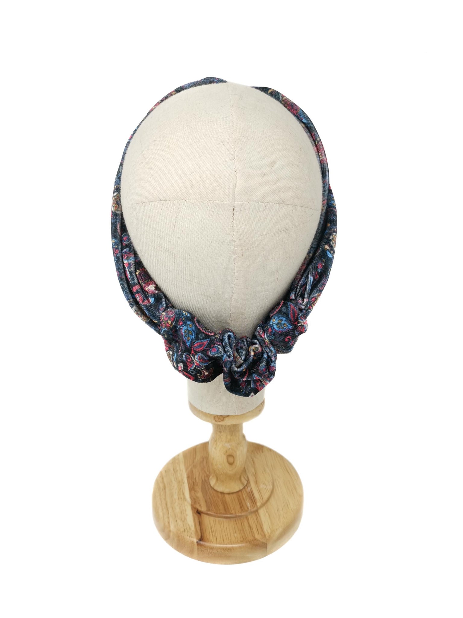 Black paisley patterned velvet headband