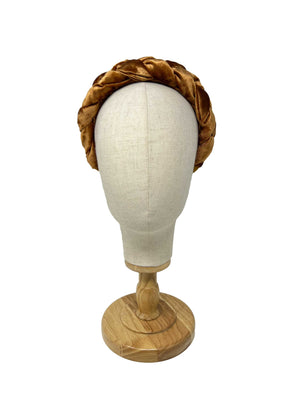 XL "Frida" camel braided velvet hairband