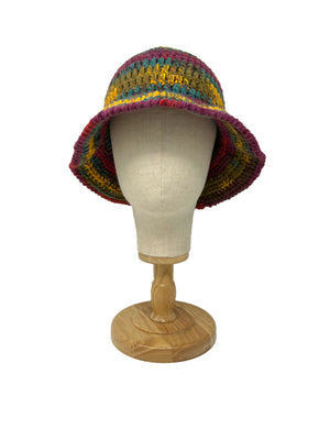 Cappello pescatore crochet in lana multicolor melange