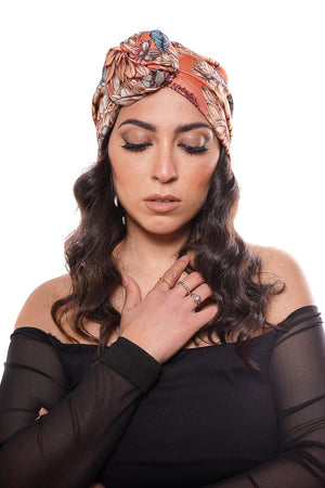 turbante per capelli donna made in Italy con nodo centrale