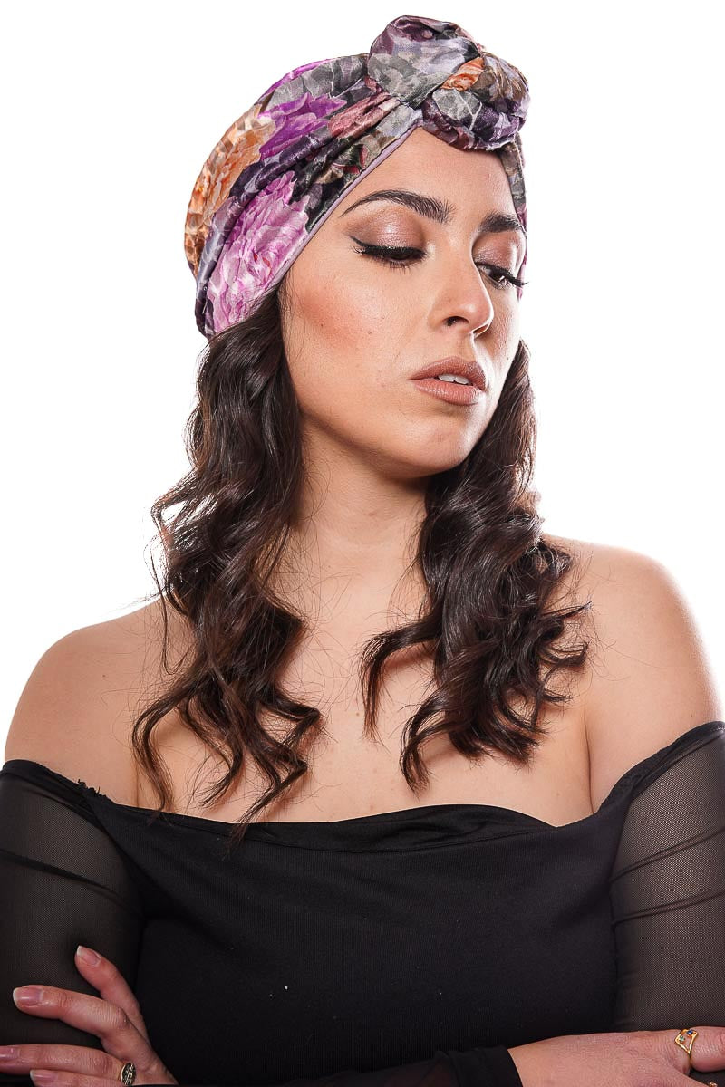 handmade turban with silk fabric made in Italy limited edition