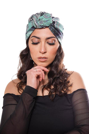 turbante donna per capelli fatto a mano in Italia in seta