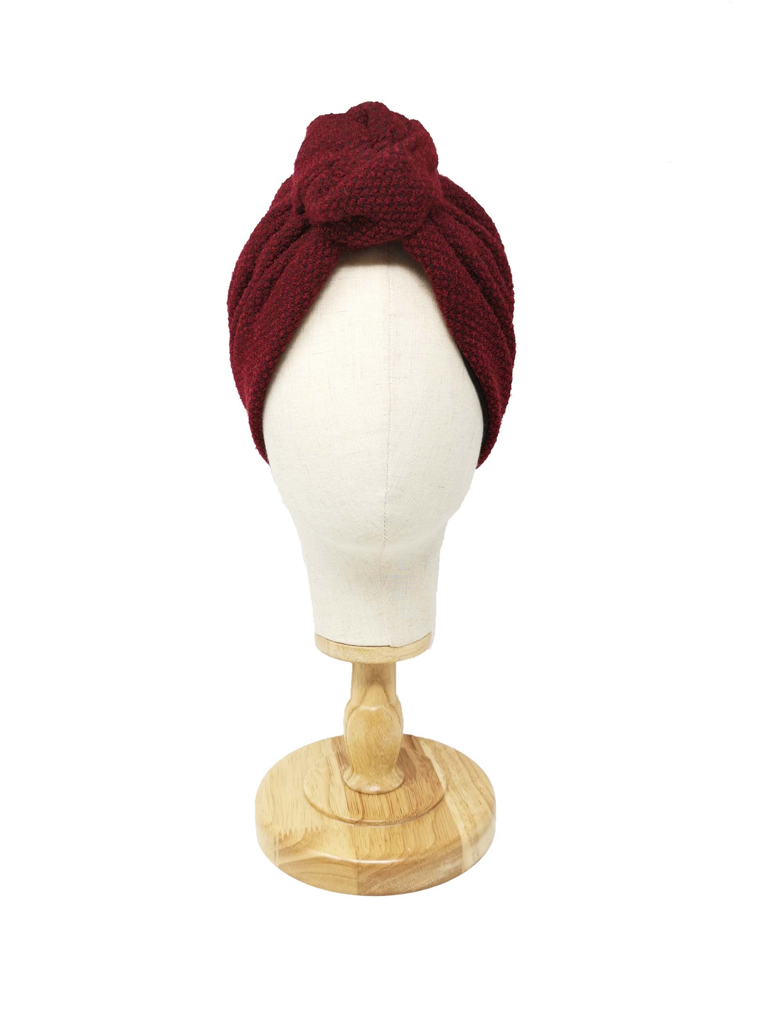 "Rachel" burgundy wool turban