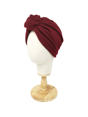 "Rachel" burgundy wool turban