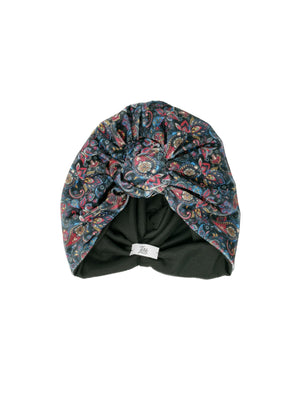 Black paisley velvet turban