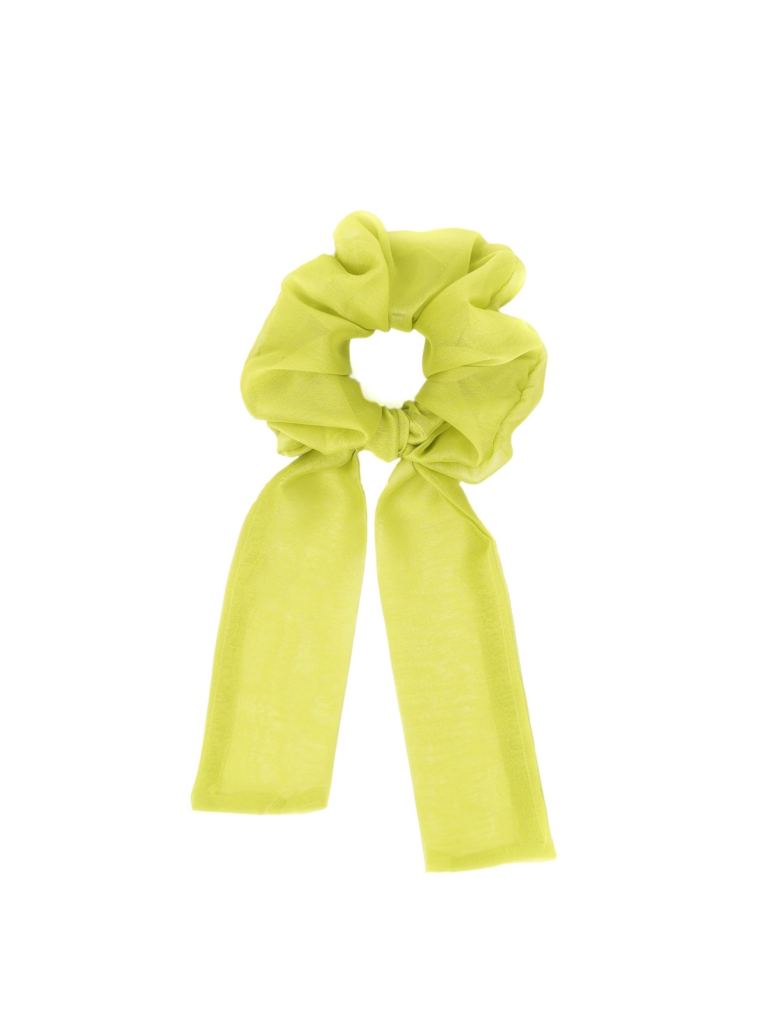 fermacoda in chiffon verde lime con fiocco made in Italy